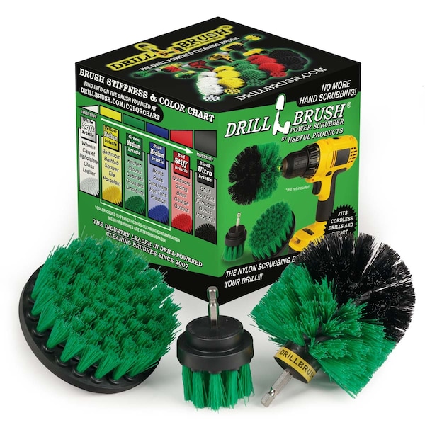 Drill Brush Power Scrubber By Useful Products 5 in W 5 in L Brush, Green Green-Orig-Green-2-4-Lim-Short - main